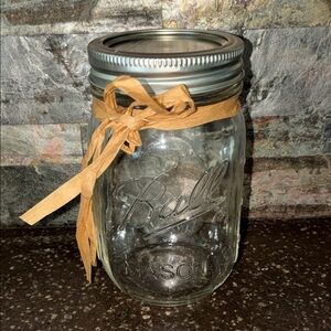 🫙Ball Mason Jar with Lid and Ribbon